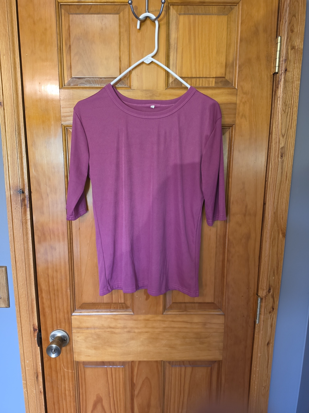 Women's Crewneck 3/4 Sleeve Top - Dusty Rose